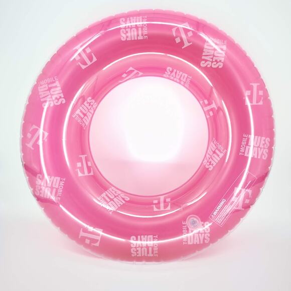 T-Mobile Tuesdays Logo Pink & Transparent Inflatable Pool Ring Float Tube - New - Picture 12 of 13